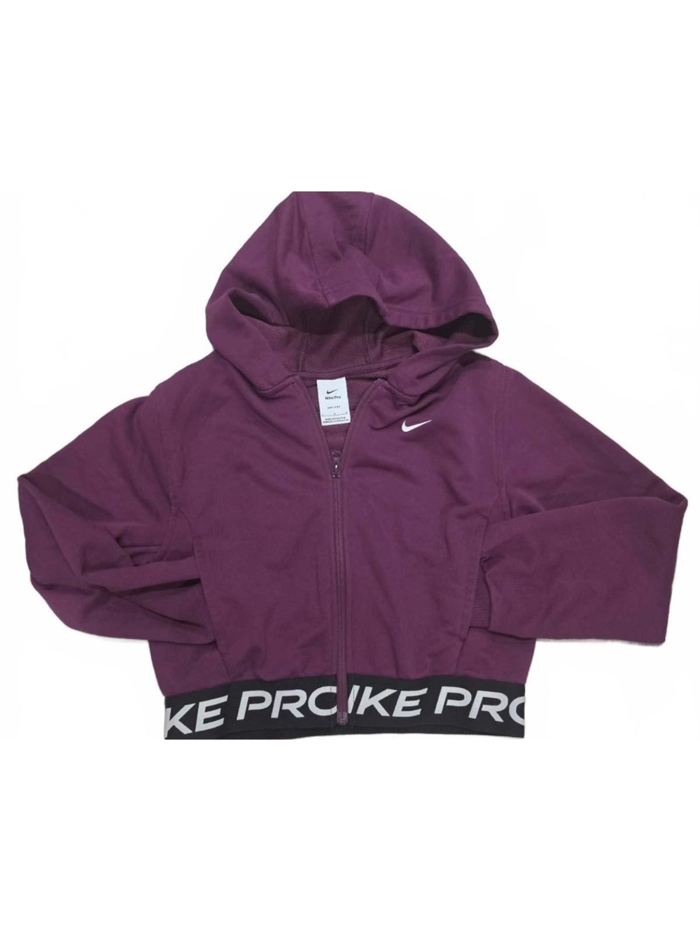 Nike Pro Burgundy Dri-Fit Full-Zip Hoodie - Size L